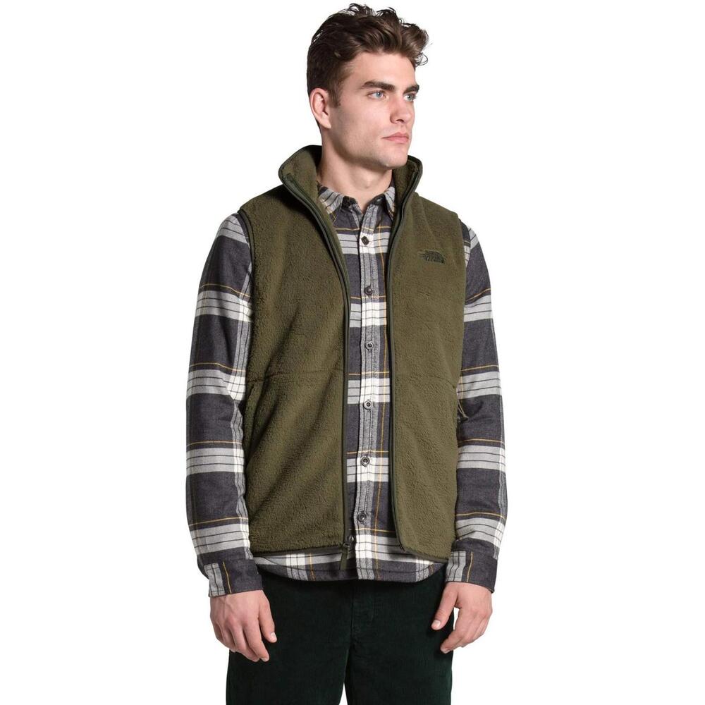 THE NORTH FACE Men's Dunraven Sherpa Vest, Burnt Olive Green/New Taupe Green, S